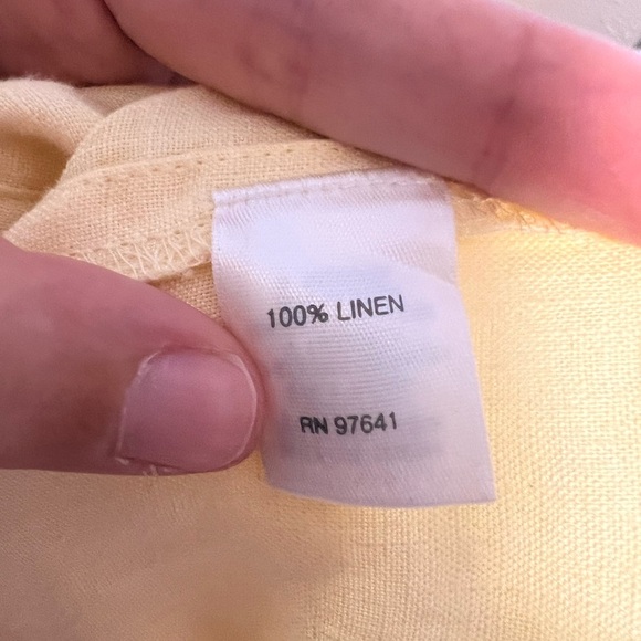 J. Jill Love Linen Butter Yellow 100% Linen Button Down - Picture 8 of 9